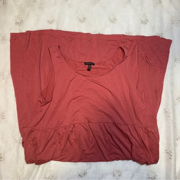 Eileen Fisher Coral Fine Jersey Tiered Midi Dress Size Large Made in USA - Picture 1 of 7